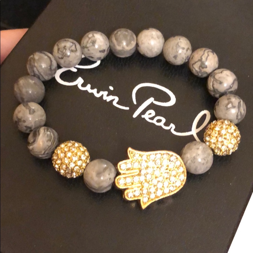 Hamsa healing stone bracelet